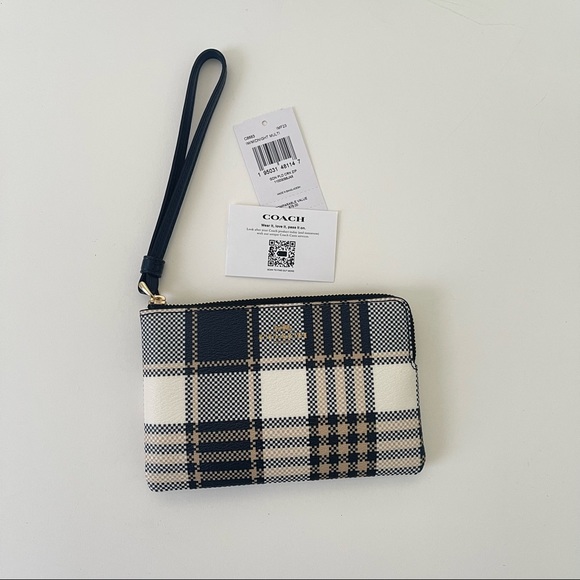 Lot / Set Of 3 Coach Plaid Pieces / Backpack, Crossbody & Wristlet/ New With Tag - Picture 6 of 16